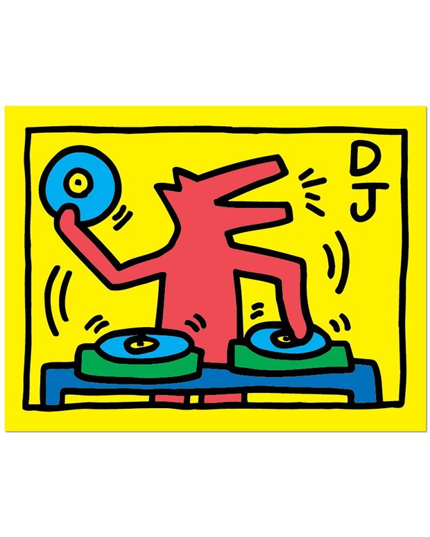 Keith Haring DJ Dog Sticker