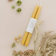 Natural Gold | Dipped Beeswax Taper Candles | All Natural