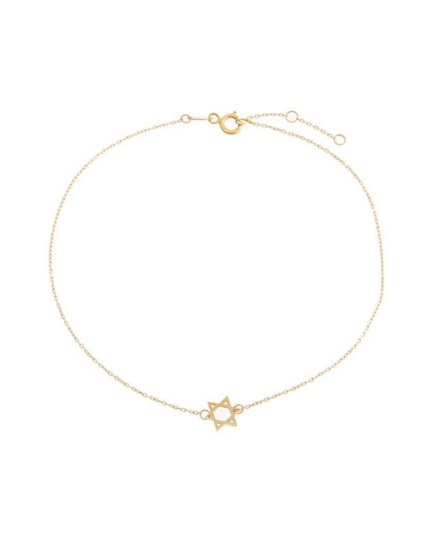 Star of David anklet - Israel Pride - Jewish Jewelry - Solid gold anklet - dainty anklets 