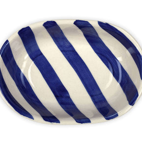 Casa Amarosa Ceramic Stripe Bowl Blue 