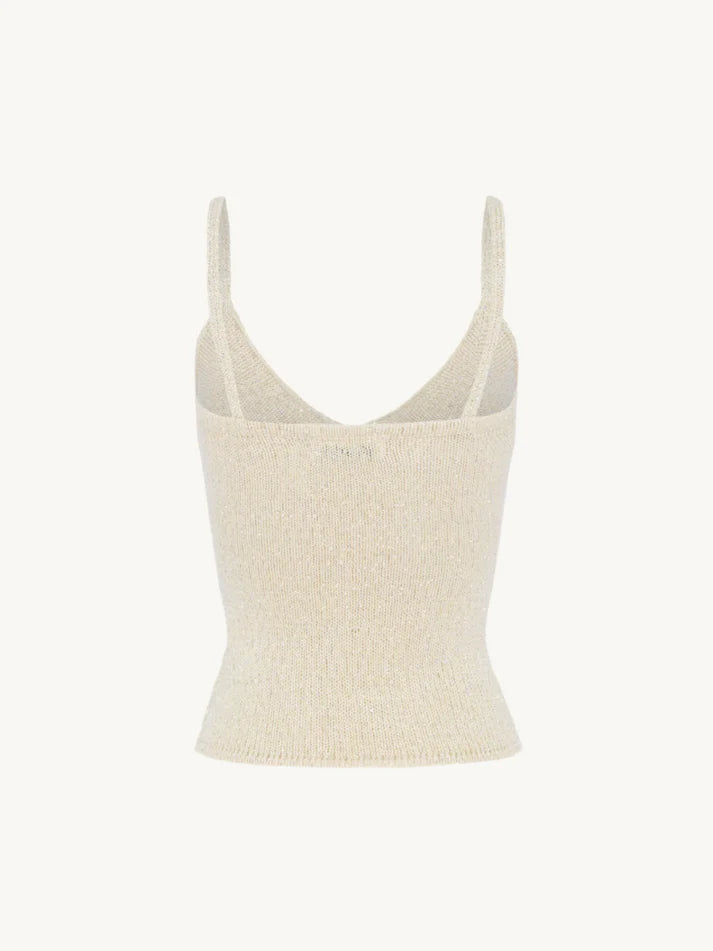 Carolina camisole asta resort - ivory sequin - sparkly tank top 