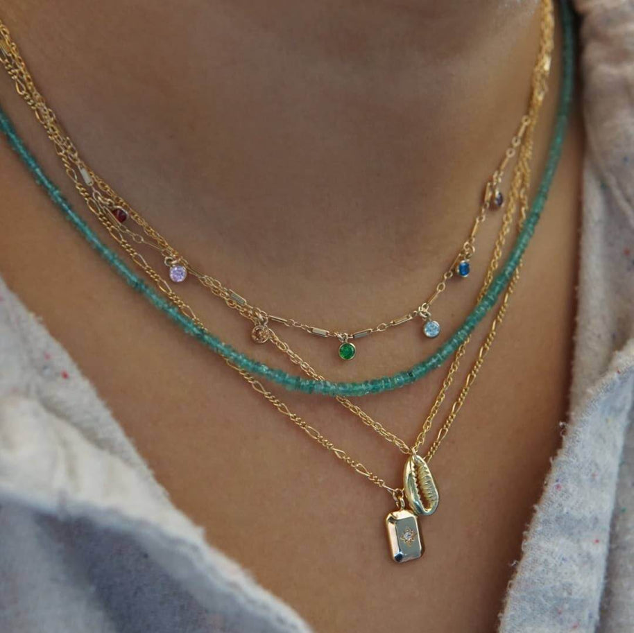 Emerald Beaded Necklace 