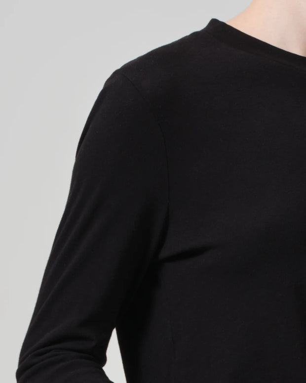 Sabine Cropped Long Sleeve in black - classic cotton long sleeve citizens of humanity - ultra lightweight knit Sabine - super soft - long sleeve for layering