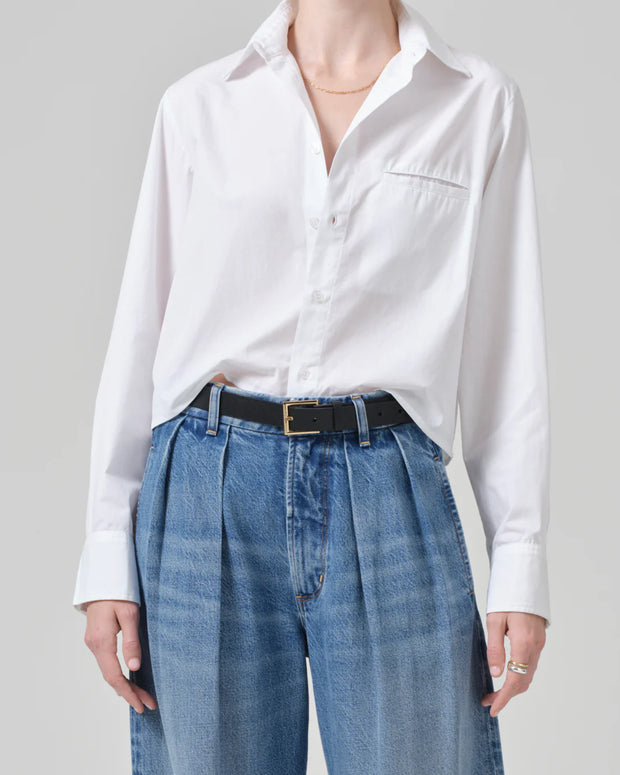 fino cropped shirt in optic white citizens of humanity - white button down cropped shirt - perfect white button down 