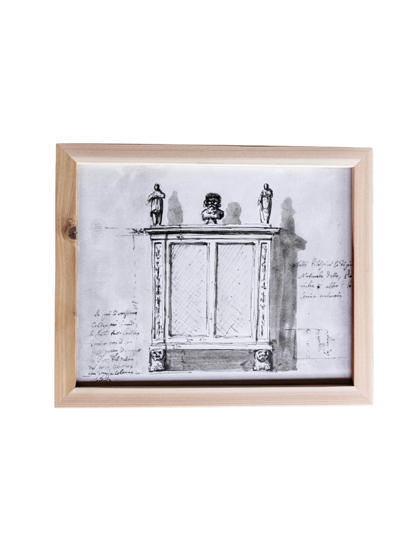 Gallery Wall Pre Framed Art Print - Wood Frame- Antique Armoire 