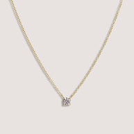 Kinn Solitaire Floating Round Diamond Necklace - Diamond Necklace 