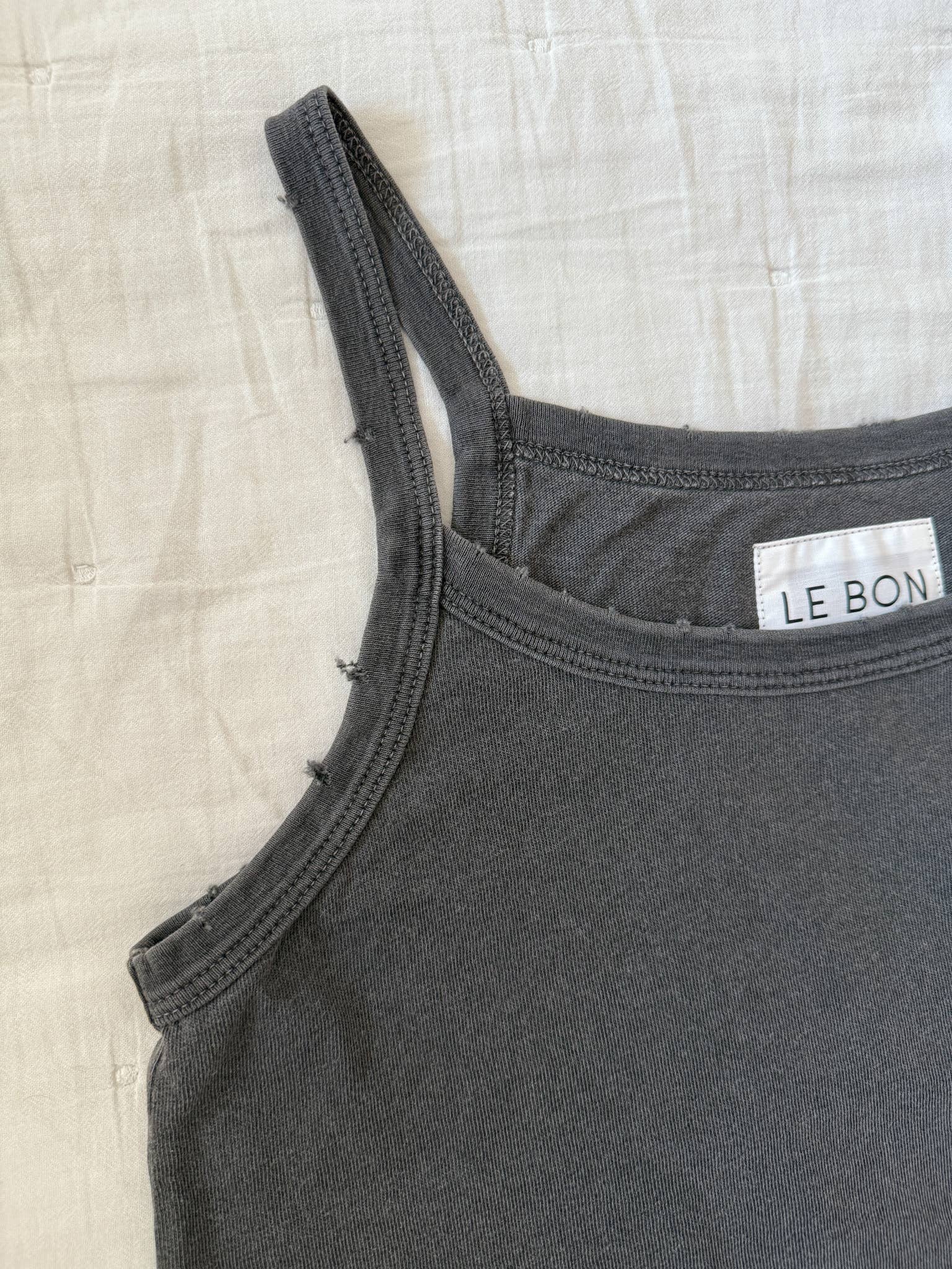 Le Bon Shoppe Organic Cotton Dana Cami Washed Black Tank