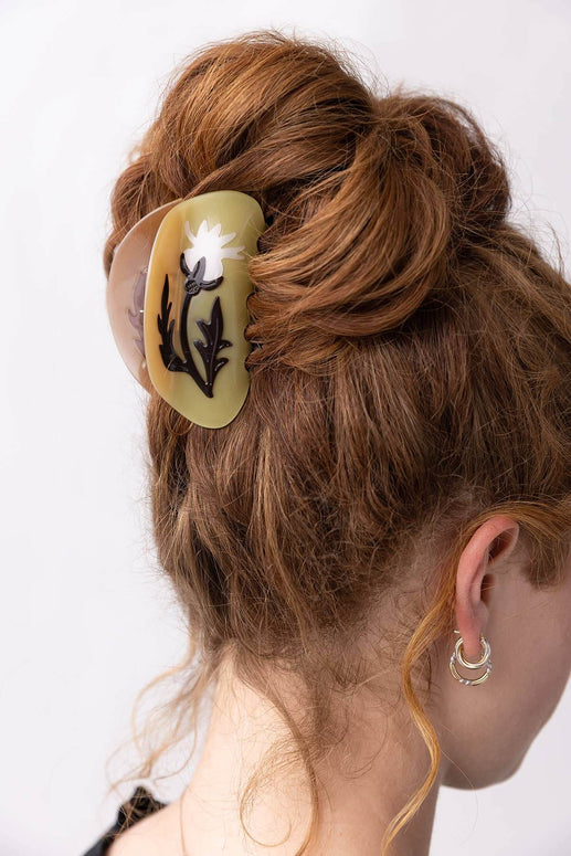 Fall Rosehip Flower Neutral Acetate Hair Claw