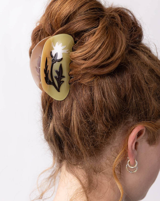 Fall Rosehip Flower Neutral Acetate Hair Claw