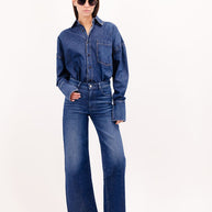 Angie Cropped Flare | Dusty Blue
