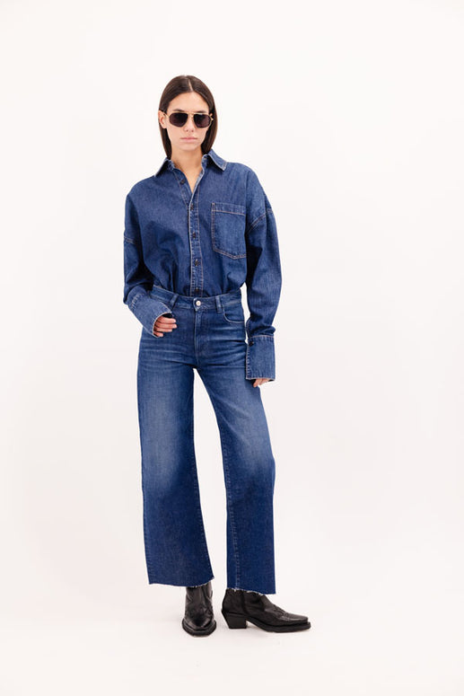 Angie Cropped Flare | Dusty Blue