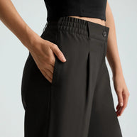 Beyond Yoga Status Wide Leg Trousers in Black