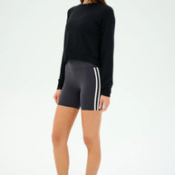 Splits59 Ella High Waist Airweight Graphite and White Shorts 