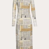 Rachel Comey Alma Newspaper Dress Long Sleeve Dress