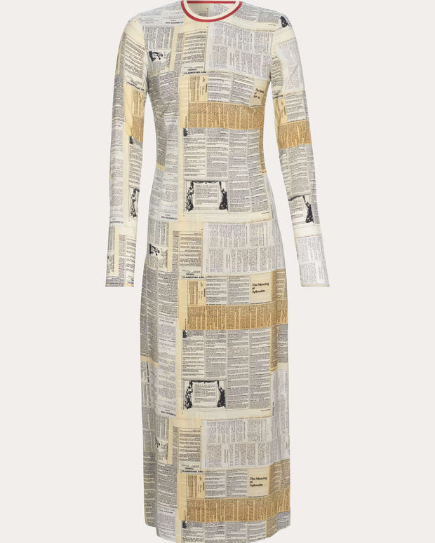 Rachel Comey Alma Newspaper Dress Long Sleeve Dress
