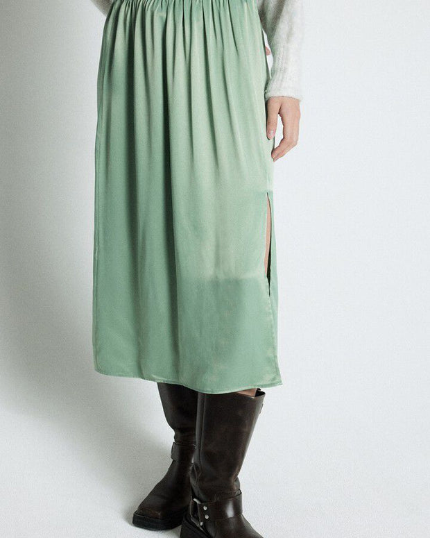 American Vintage Unyl Skirt in Sage Green