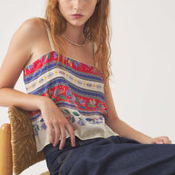Christina Printed Silk Top