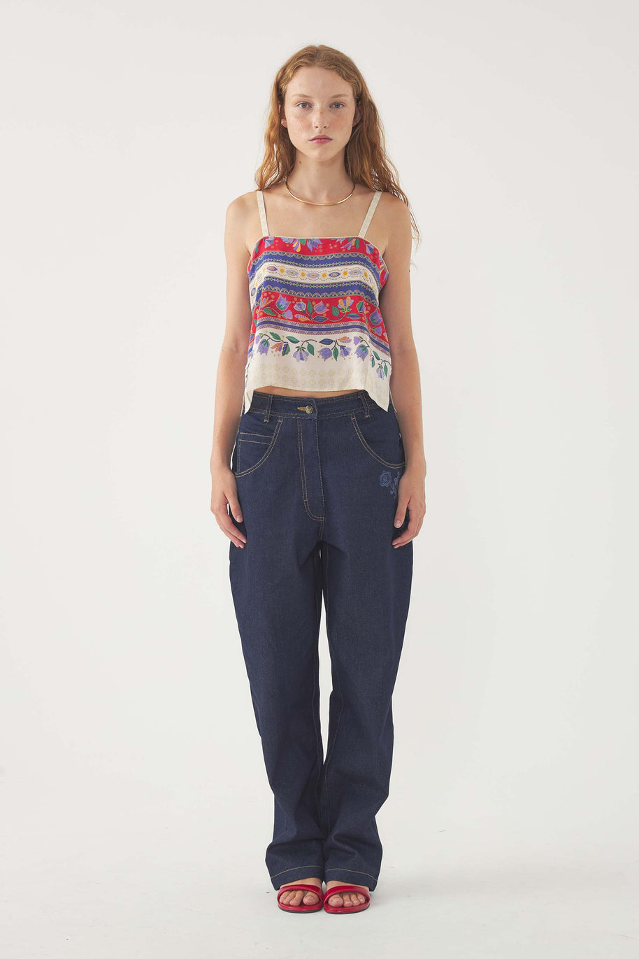 Christina Printed Silk Top