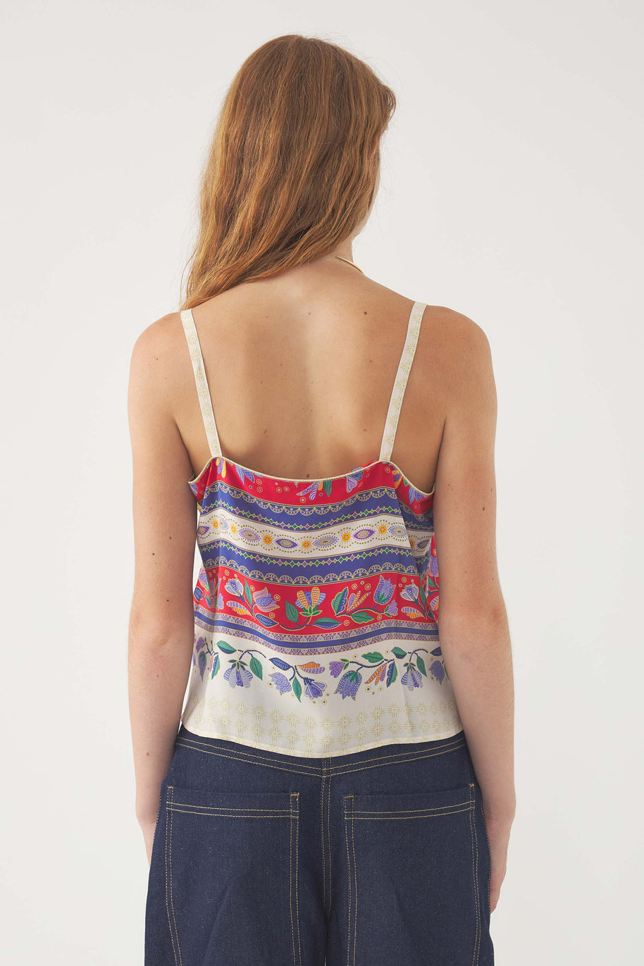 Christina Printed Silk Top