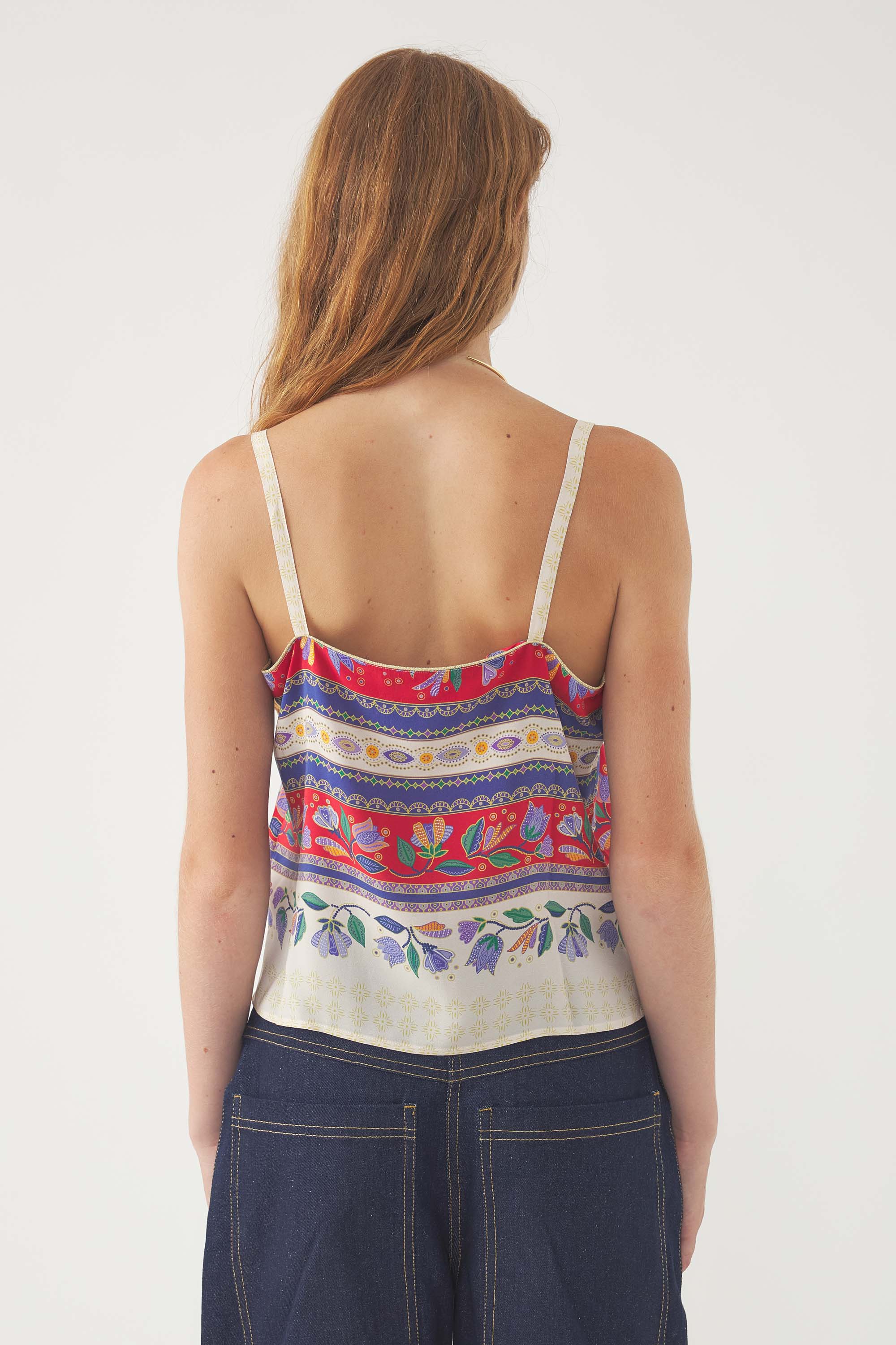 Christina Printed Silk Top
