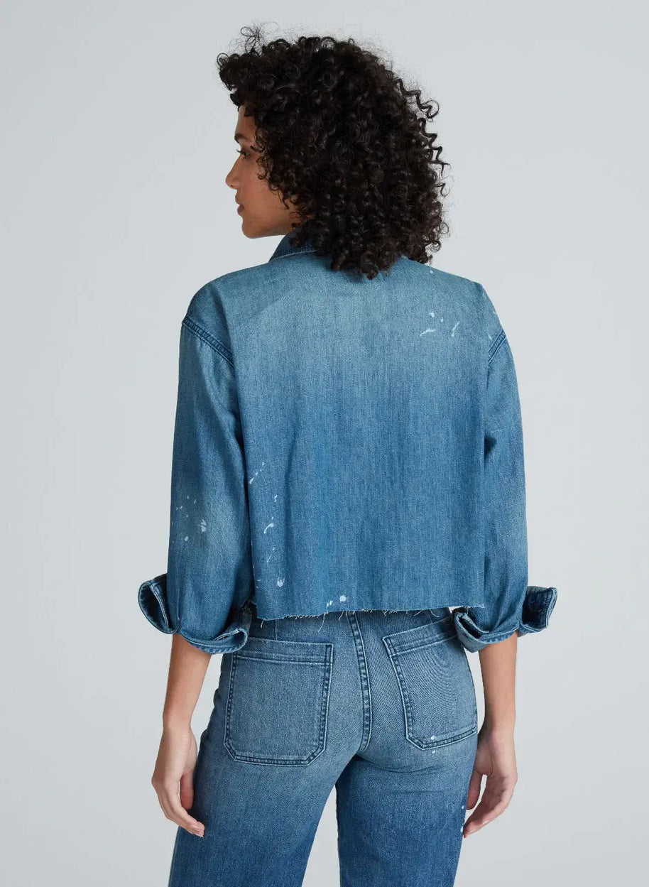 Askk NY Nantucket Shirt in Mullholand Cropped Denim Shirt 