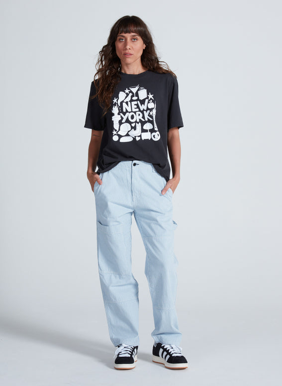 Askk Ny Carpenter Pant in Blue Stripe 
