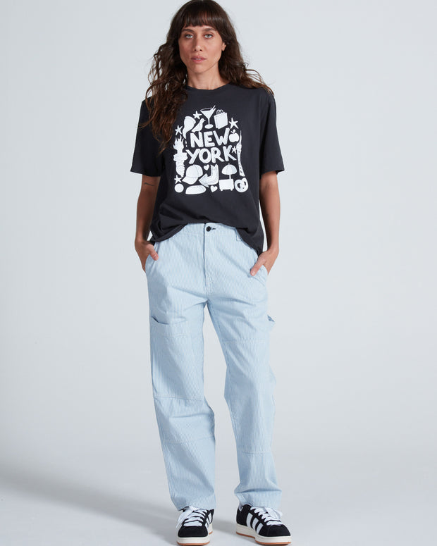 Askk Ny Carpenter Pant in Blue Stripe 