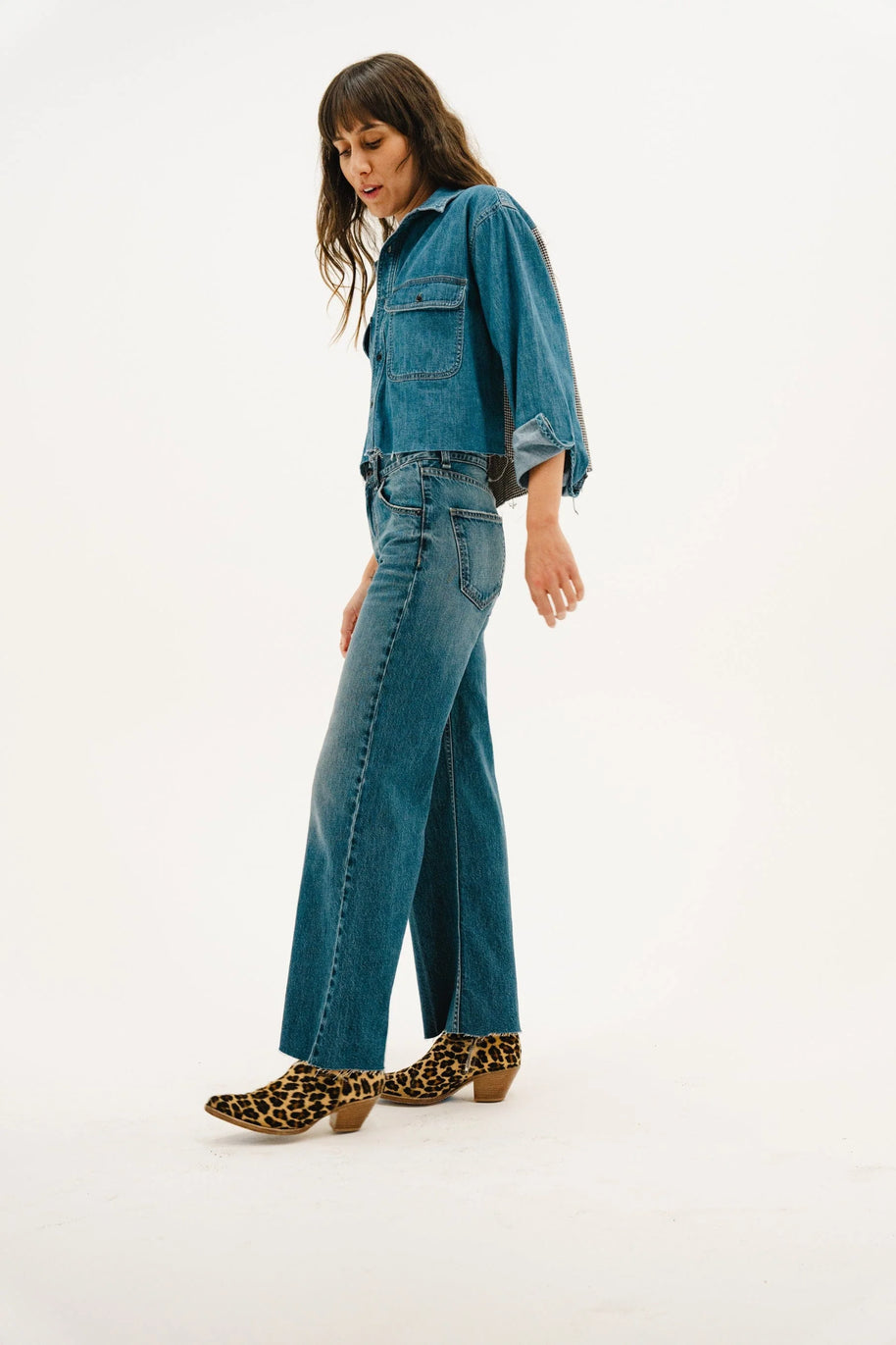 Askk NY Mercer Jean Cropped Flare Jean Dark Denim for Women 