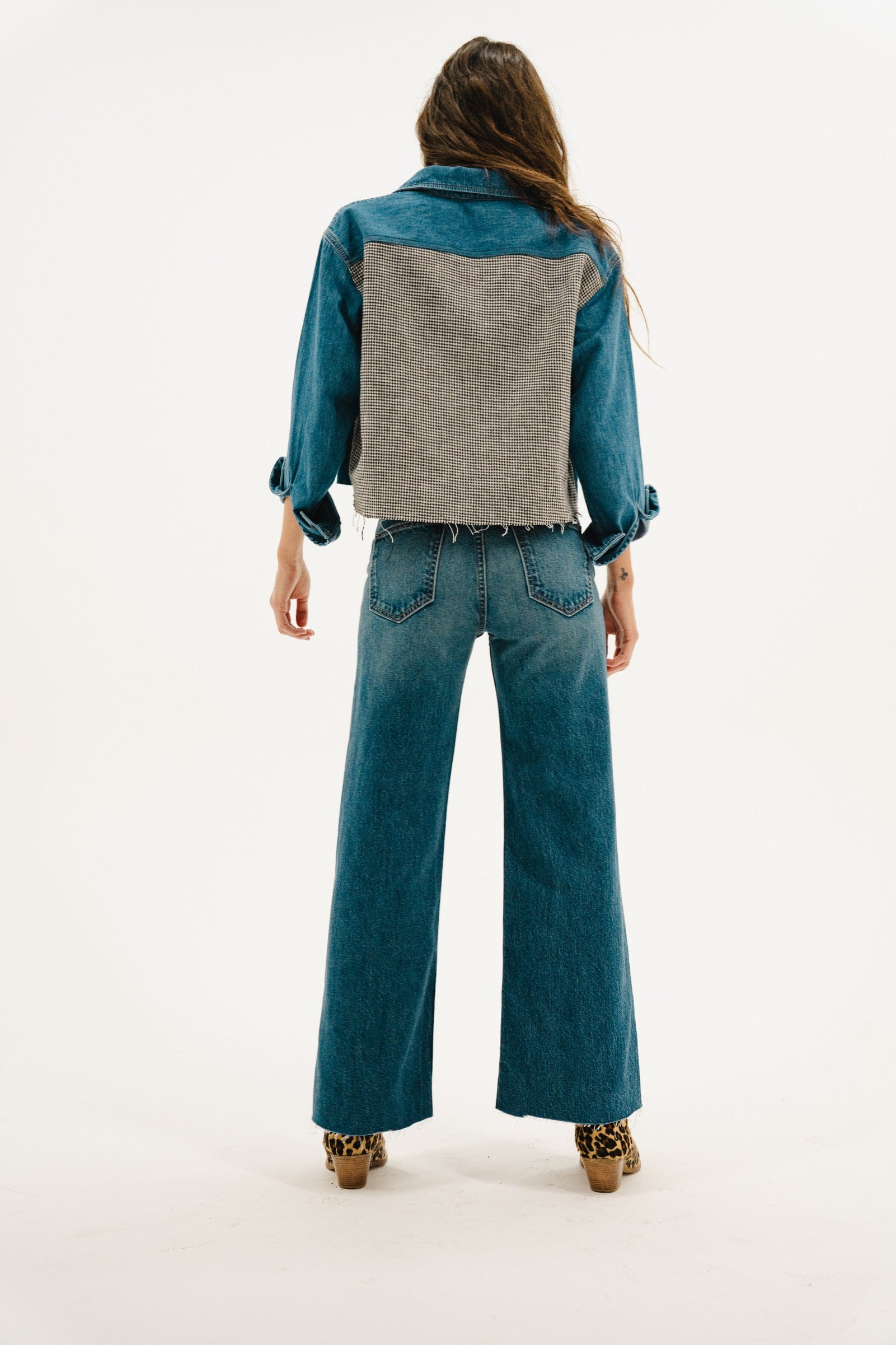 Askk NY Mercer Jean Cropped Flare Jean Dark Denim for Women 