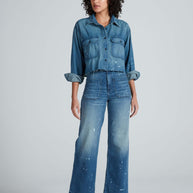 Askk NY Nantucket Shirt in Mullholand Cropped Denim Shirt 