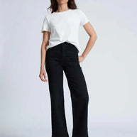 Askk NY Sailor Jean Black Resin Black Wide Leg Jeans 