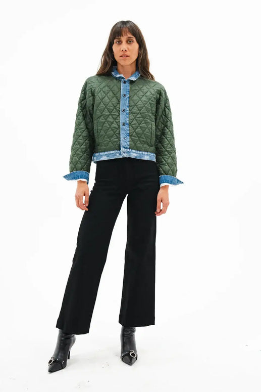 Askk NY Sailor Jean Black Resin Black Wide Leg Jeans 