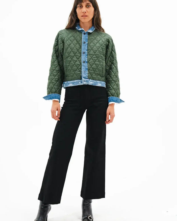 Askk NY Sailor Jean Black Resin Black Wide Leg Jeans 