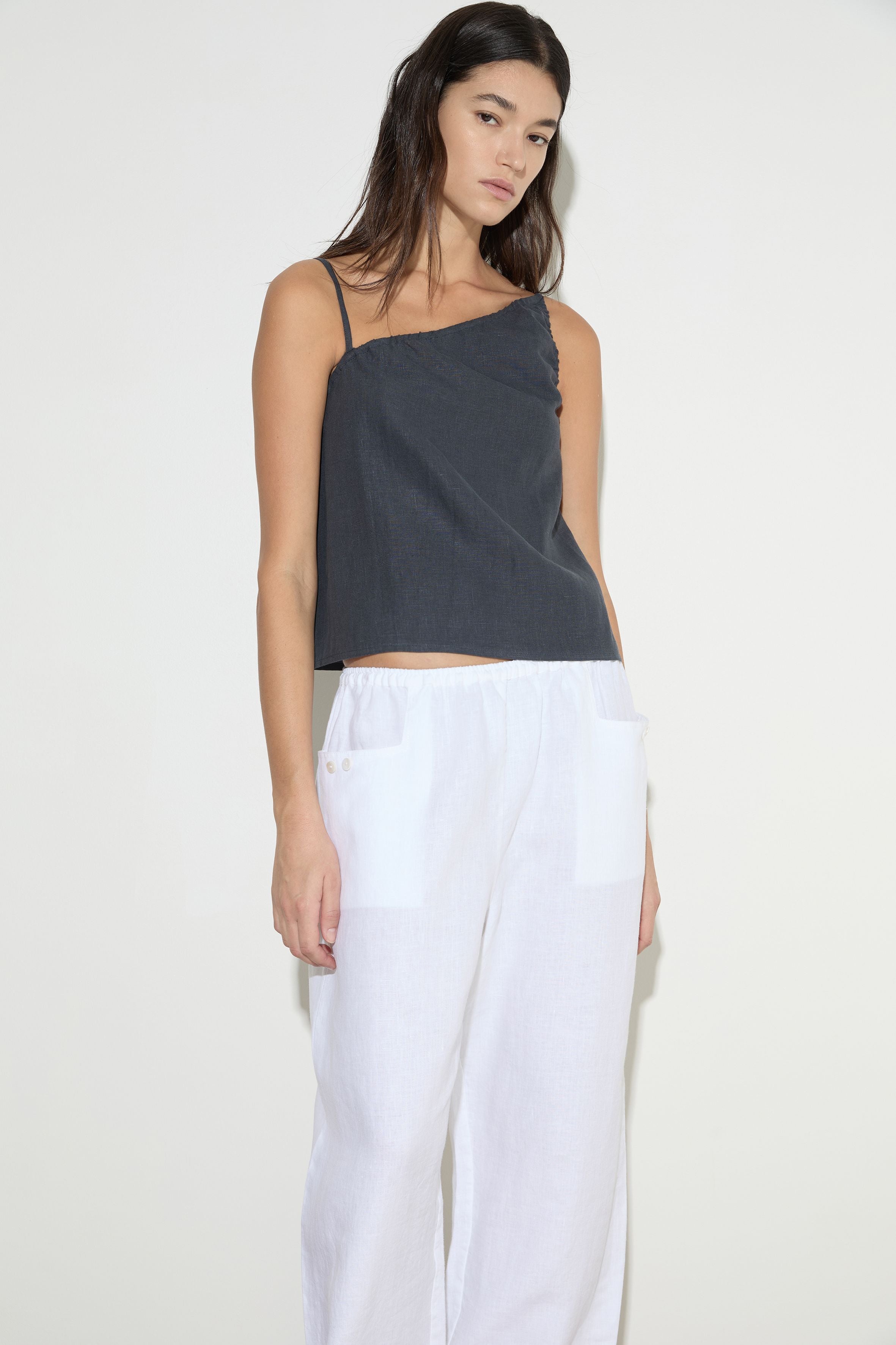 Deiji Studios Asymmetric Tie Top Ink