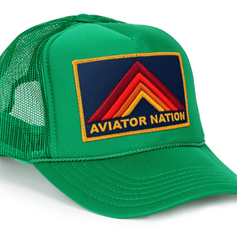 Aviator Nation Mountain Stripe Trucker Hat Kelly Green
