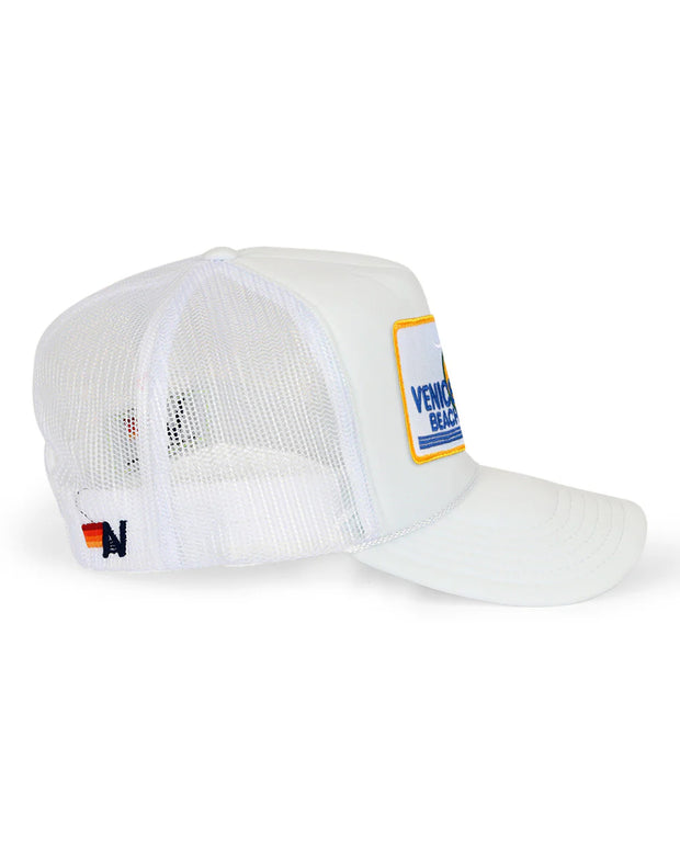 Aviator Nation Venice Beach Vintage Trucker Hat White