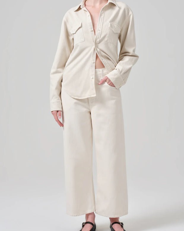citizens oh humanity baby shay shirt - organic cotton button town shirt - off white cotton button down