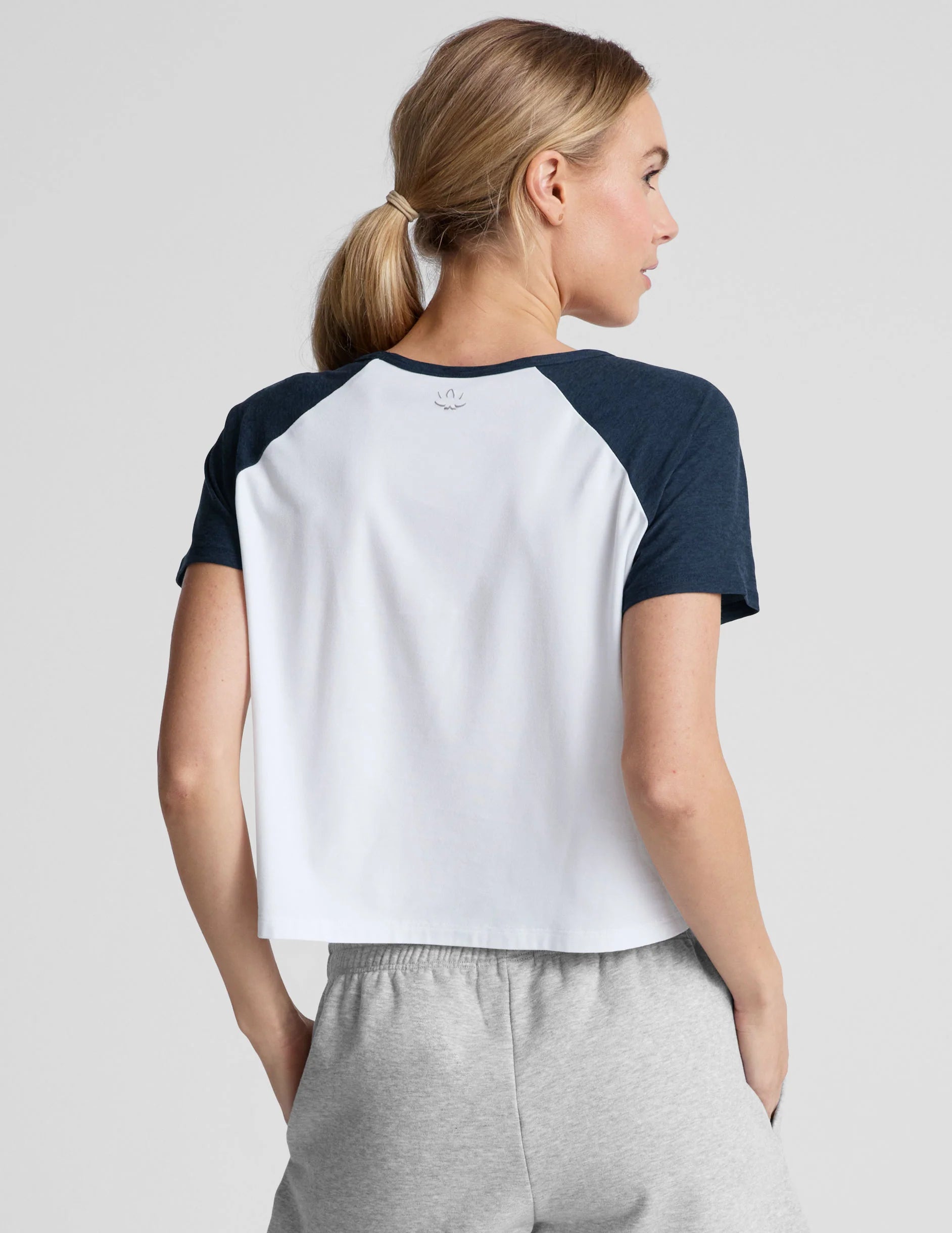Beyond Yoga Featherweight Colorblock Tee in Nocturnal Navy