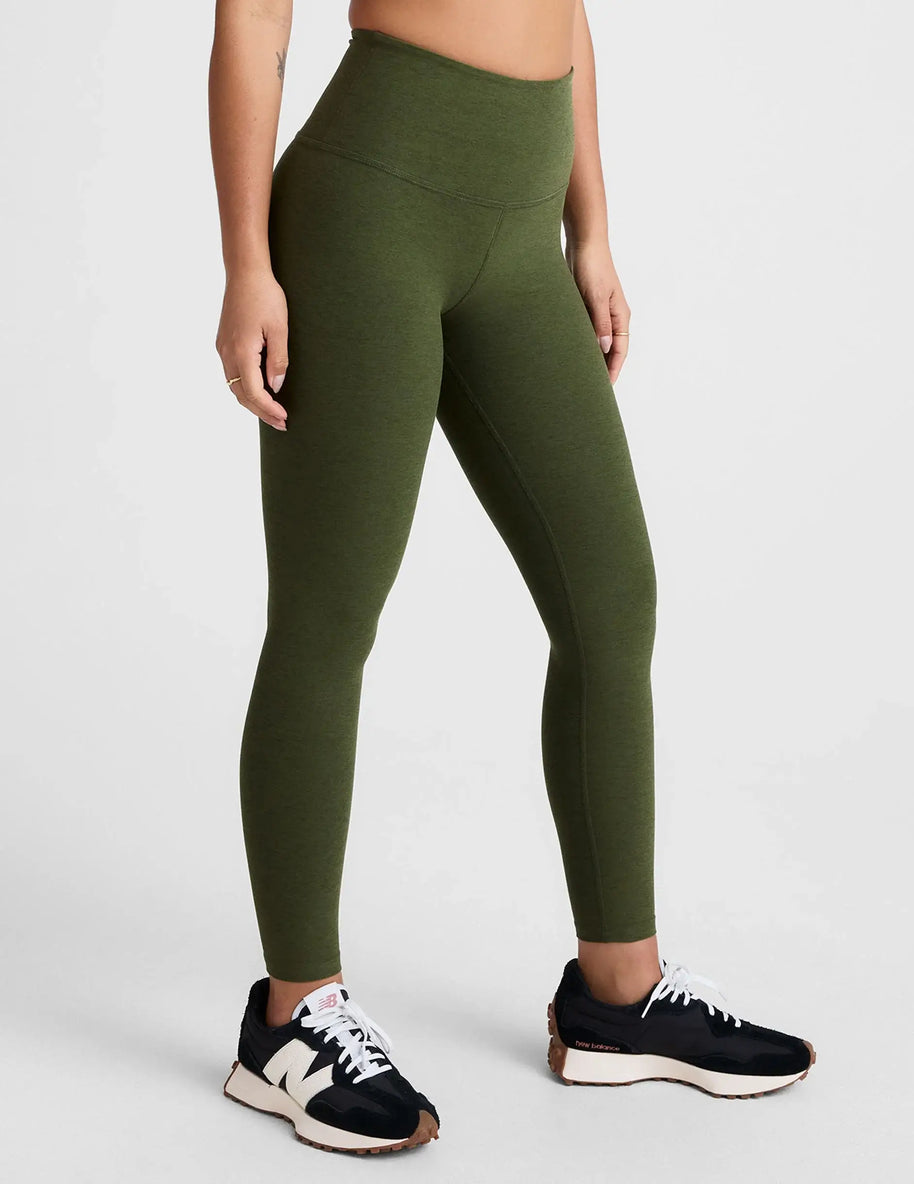 Beyond Yoga Spacedye Caught in the Midi High Waisted Legging - Army Green Heather 
