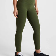 Beyond Yoga Spacedye Caught in the Midi High Waisted Legging - Army Green Heather 