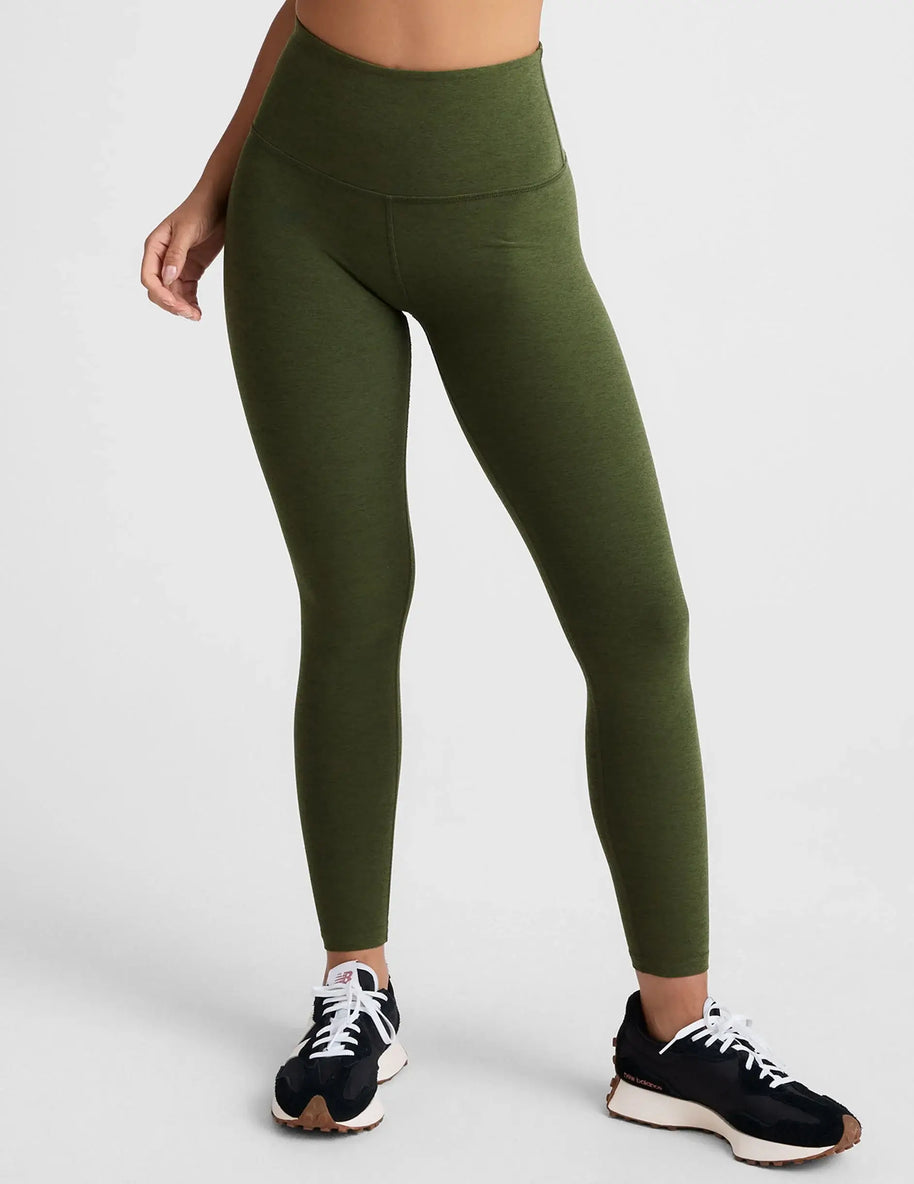 Beyond Yoga Spacedye Caught in the Midi High Waisted Legging - Army Green Heather 