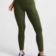 Beyond Yoga Spacedye Caught in the Midi High Waisted Legging - Army Green Heather 