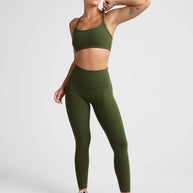 Beyond Yoga Spacedye Caught in the Midi High Waisted Legging - Army Green Heather 