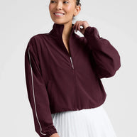 Beyond Yoga Track Jacket in Black Cherry
