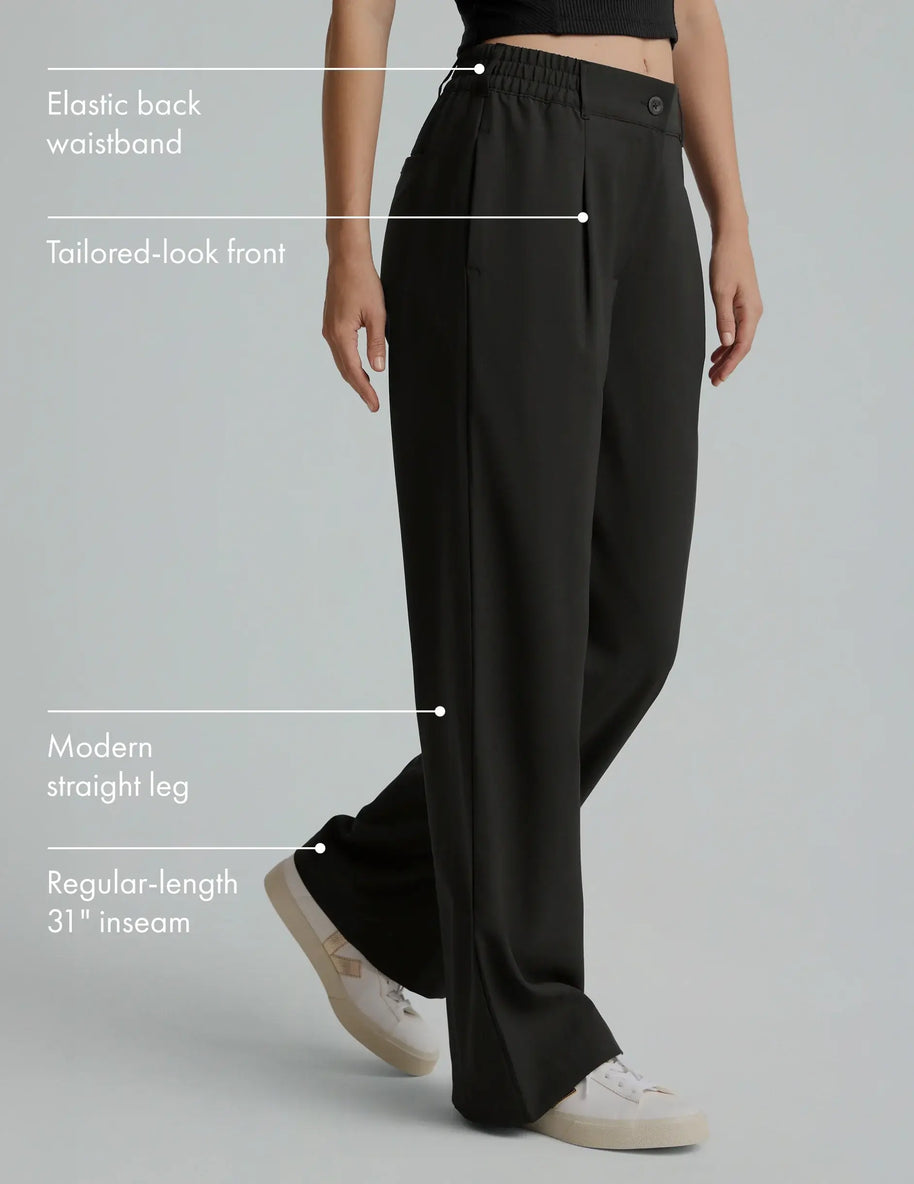 Beyond Yoga Status Wide Leg Trousers in Black