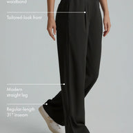 Beyond Yoga Status Wide Leg Trousers in Black