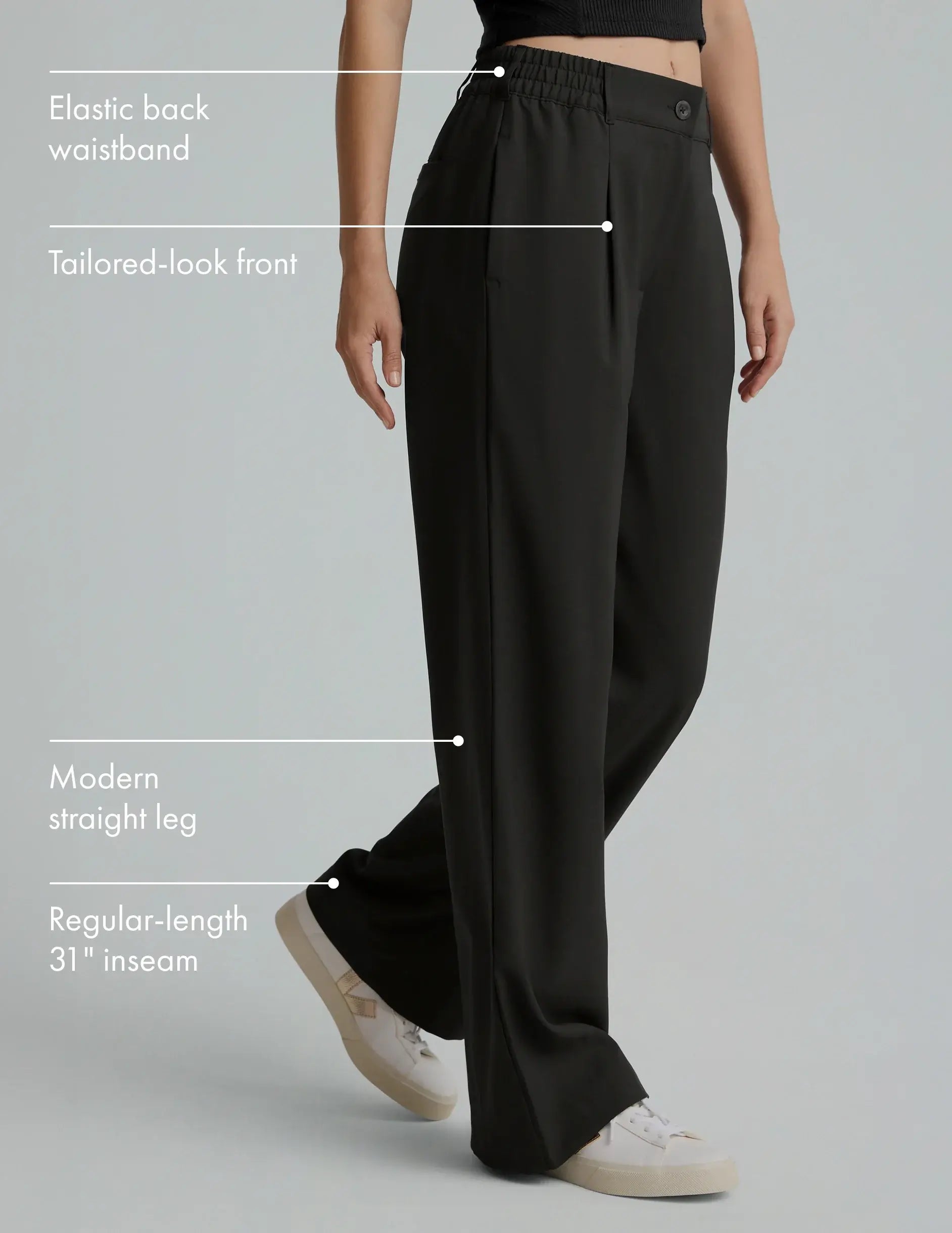 Beyond Yoga Status Wide Leg Trousers in Black