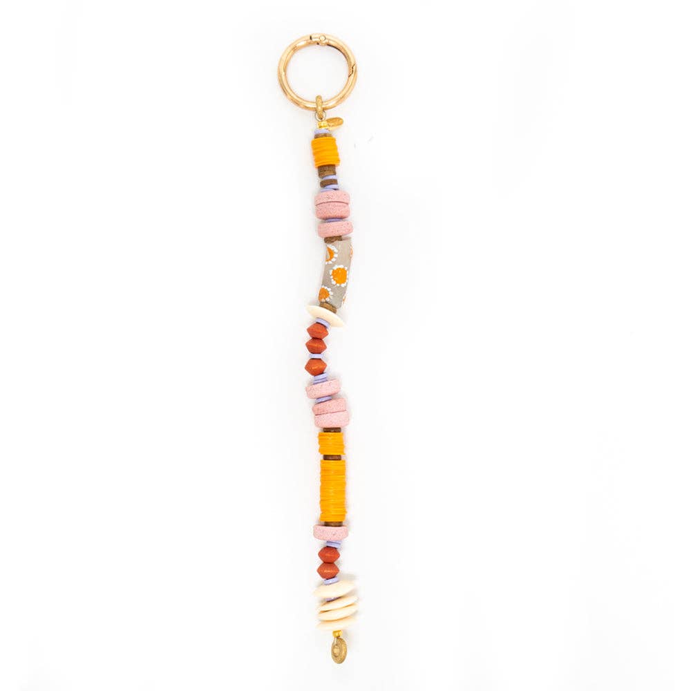 By Lilla Bag Charm Keychain in Beaded Vitamin C