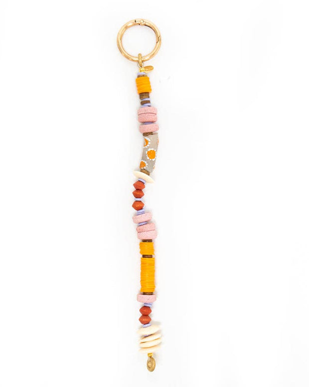 By Lilla Bag Charm Keychain in Beaded Vitamin C