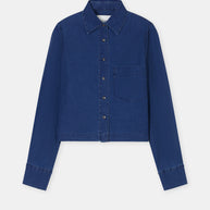 Cropped Classic Shirt | Dark Blue